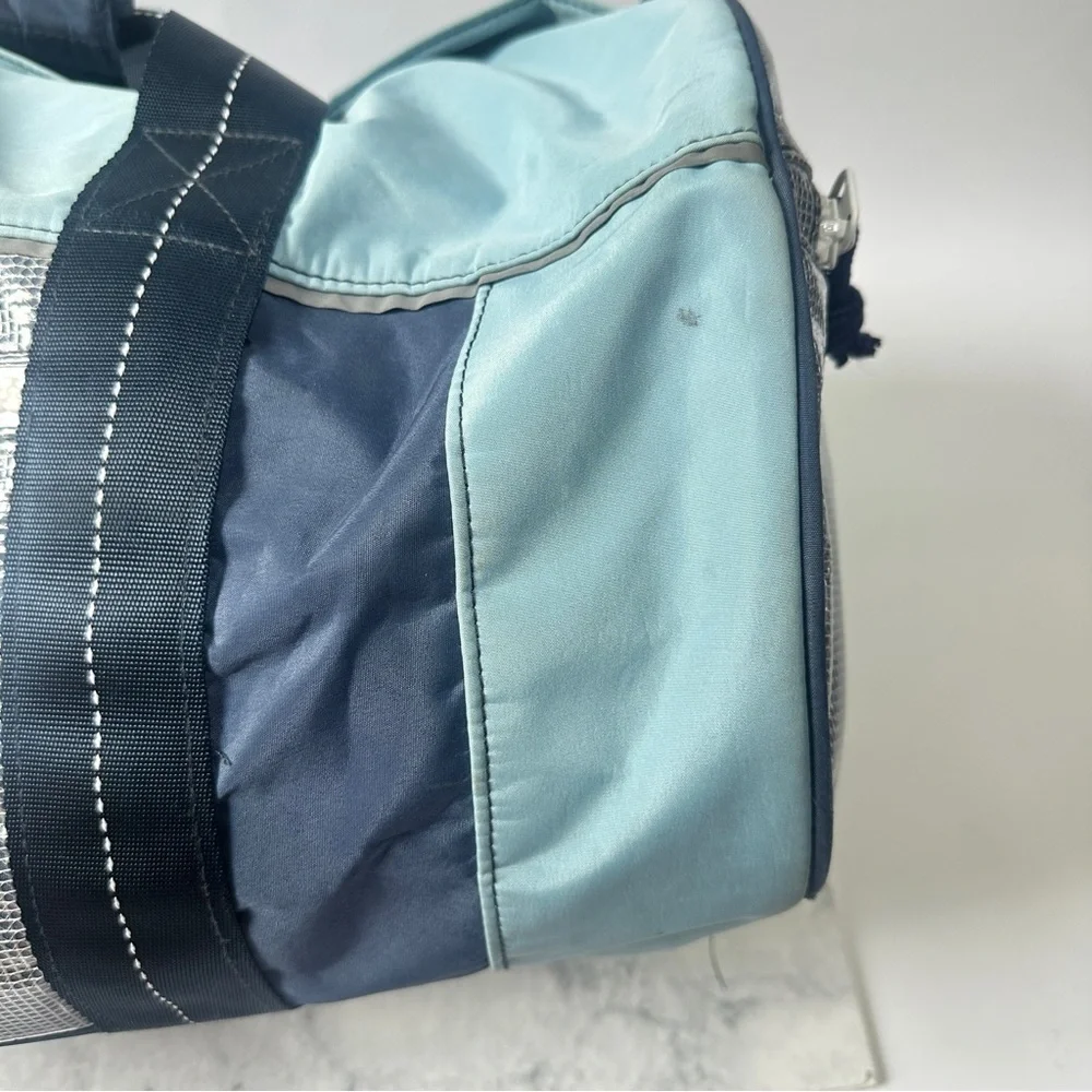 Vineyard Vines Blue Teal heavy duty nylon boat large travel weekender Duffel Bag